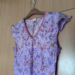 Silk blouse used, short sleeve, size M, purple