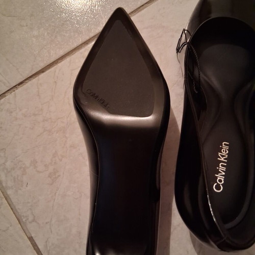 Calvin Klein Ess Stiletto 70 shiny leather black pumps, size 38