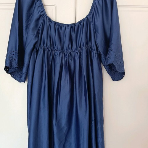 Traffic People satin navy blue dress like new, size M