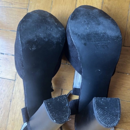 Black sandals size 38 like new, heel height 13 cm, platform 4 cm