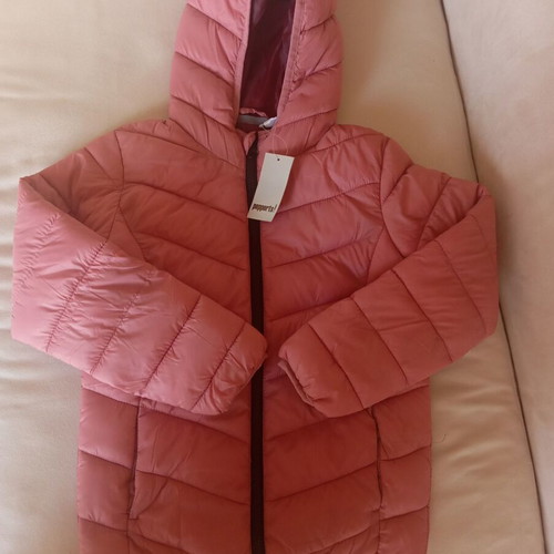 Children's jacket pink with burgundy lining, new, size 134 cm