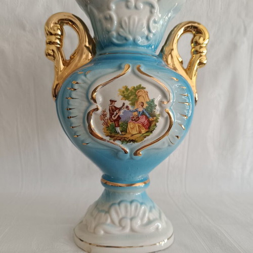 Vintage vases set of 3 from Italian ceramics in baroque style like new