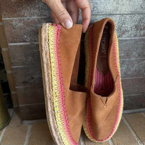 Toms Alpargata suede espadrilles size 37 new, brown