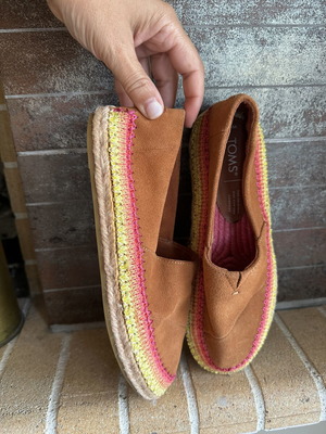 Toms Alpargata suede espadrilles size 37 new, brown