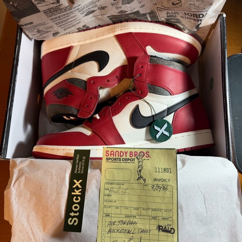 Nike Jordan 1 High OG Lost & Found αφόρετα νούμερο 46 μαύρο και κόκκινο