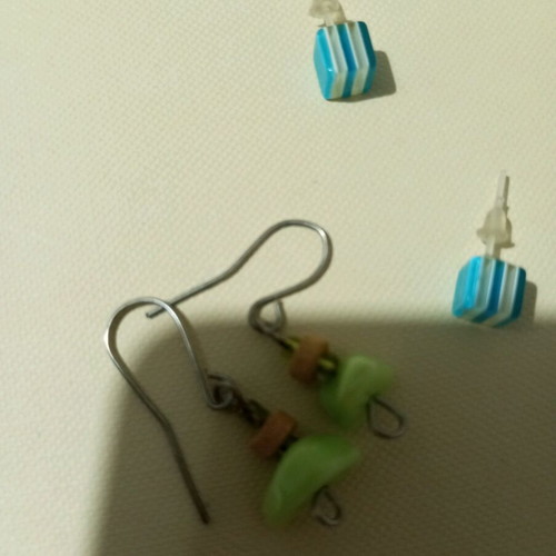 Earrings made of plastic beads, summer style, like new, pack of 4