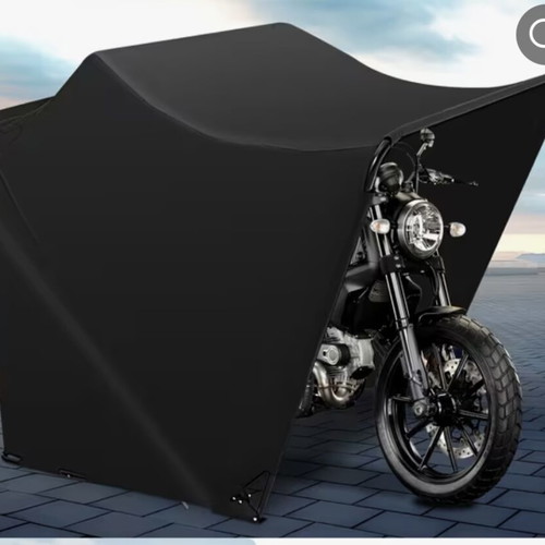 Motorcycle garage foldable black new with belt storage bag