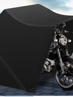 Motorcycle garage foldable black new with belt storage bag