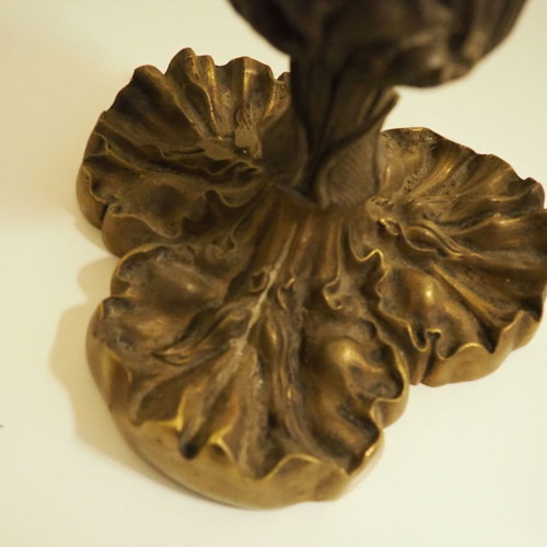 Antique solid brass lamp base from interwar period