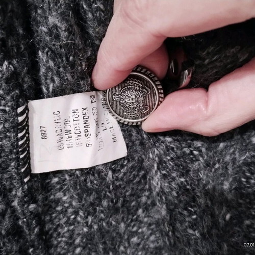 Lissa cardigan medium size, 90 cm length, like new, black and gray