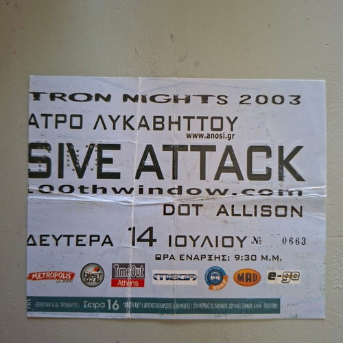 Concert tickets used from 2003