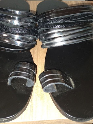 Σανδάλια δερμάτινα ολοκαινούργια χειροποίητα ελληνικής κατασκευής μαύρα