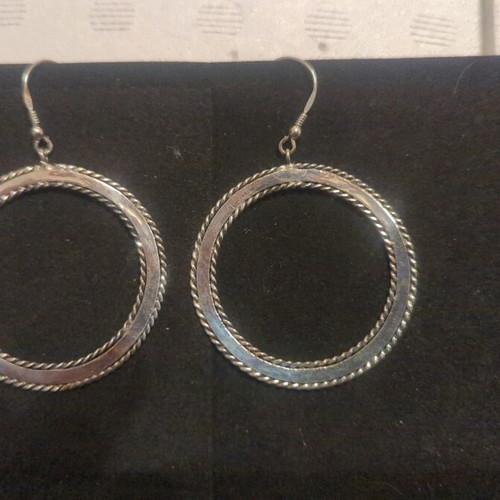 Loisir silver plated earrings with antique style new