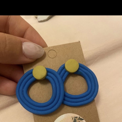 Handmade clay earrings new with hypoallergenic clasp