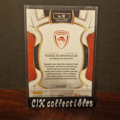 Panini Euroleague Select Olympiacos Spanoulis Red Cracked Ice card new