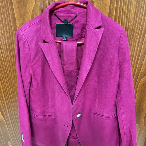 Linen jacket fuchsia with belt like new Marks & Spencer