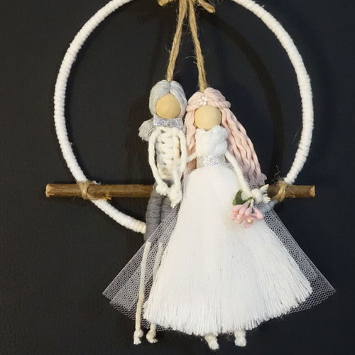Macrame Bride and Groom Dolls new, wedding bomboniera