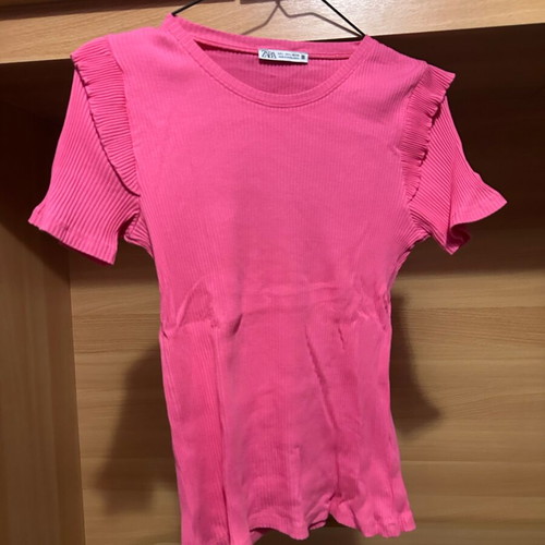 Zara short-sleeve shirt like new, fuchsia, size L
