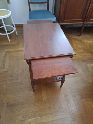 Vintage wooden coffee table with sliding surfaces, like new