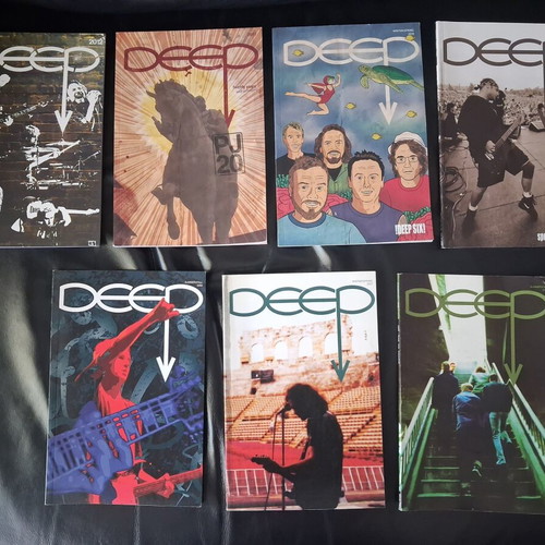Pearl Jam Deep 7 Official Fanzines used, pack from 2006 to 2012