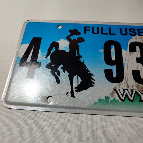 Licence plate USA Wyoming used, good condition