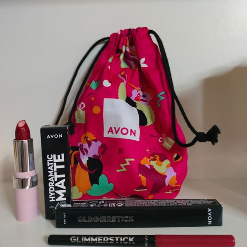 Makeup set with lipstick and lip liner new with fabric pouch
