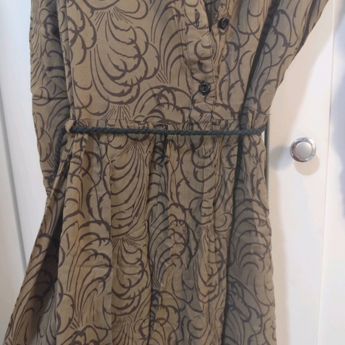 ALE Dress No L Khaki With Brown Patterns Like New
