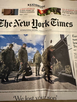 The New York Times daily newspaper new, May 8 edition