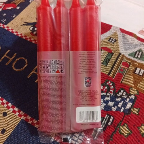 Red Art Home Candles Set of 4 New