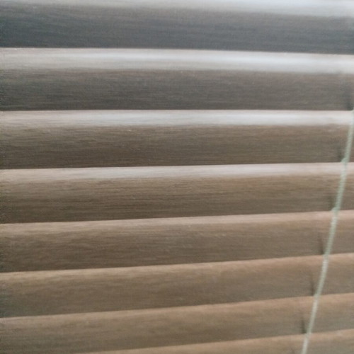 Metal wood-colored roller blind
