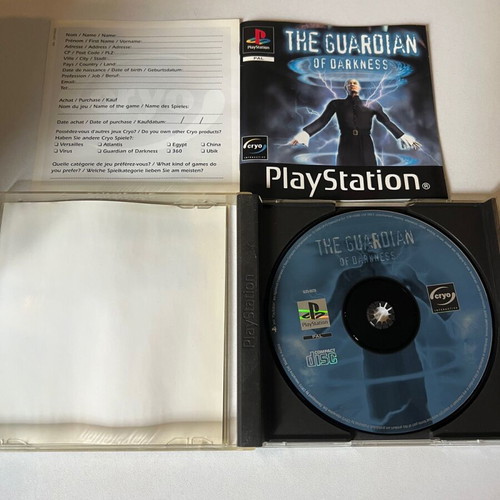 The Guardian of Darkness PlayStation (PS1) used CIB with discoloration