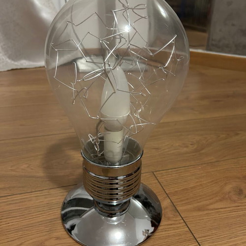 Table lamp used, globe-shaped with touch switch