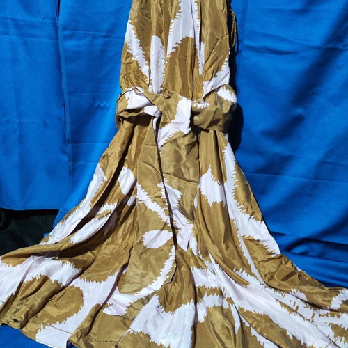 Diane Von Furstenberg dress used, silk brown with pink, size M