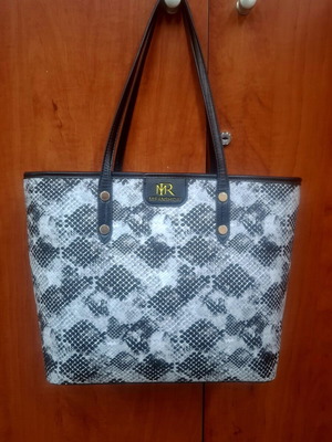 MIFANSHIDAI snake print shoulder tote bag like new, black and white