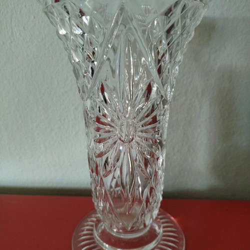 Bohemian Crystal Vase 24cm height like new