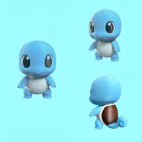 Chibi Squirtle figure 3D printed, new