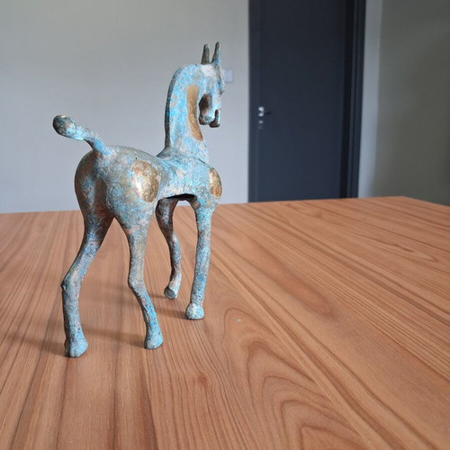 Bronze Horse Sculpture used with unique patina