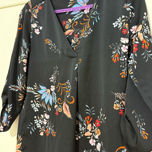 Stradivarius black floral shirt like new