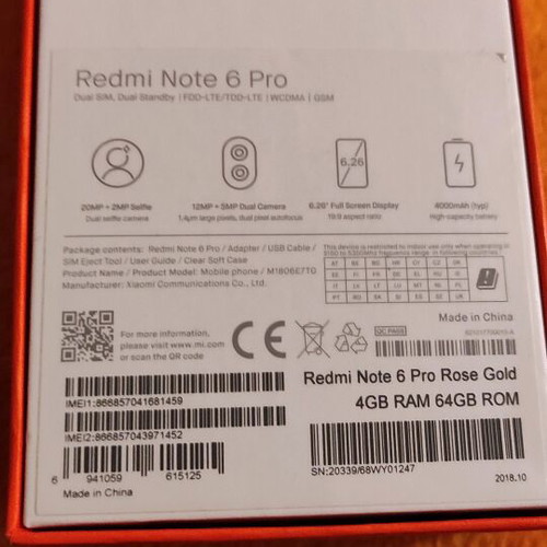 Xiaomi redmi note 6 pro