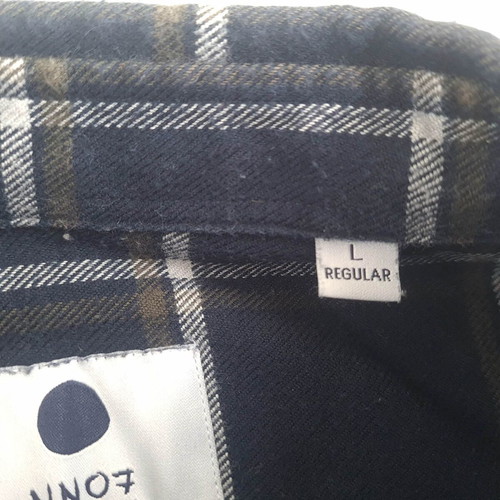 No Nationality men's flannel shirt size L used, blue, checked, thick