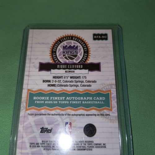 Nique Clifford RC Auto 2026 Topps Finest new