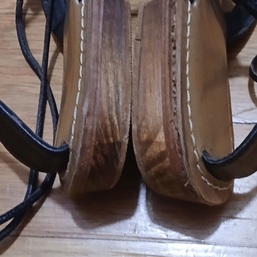 Luella Leather Sandals used with rhinestones and wooden heel size 37