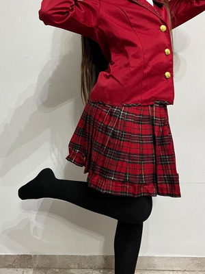 Schoolgirl uniform cosplay set red new, authentic Japanese