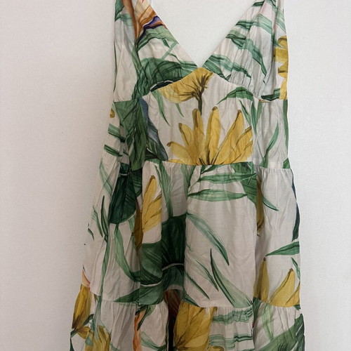 Tropical dress long with tropical patterns H&M like new, multicolor