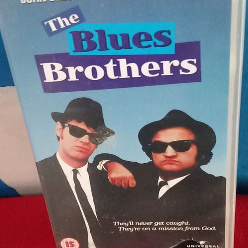 The Blues Brothers VHS tape, comedy action biography