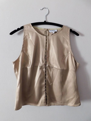 Exis satin sleeveless top used, size Medium, beige