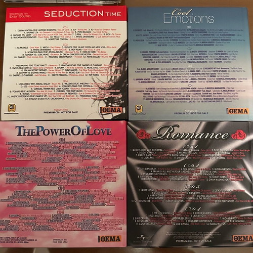 Sweet & Sweat Mykonos Romance Power of Love Emotion Masterpiece DJ Tiesto Sunrise CD set like new, 11 collections, 30 CDs