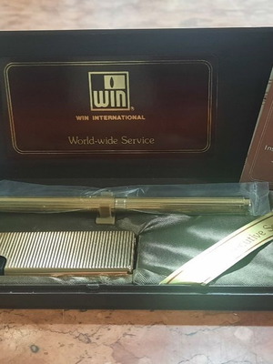 Win International Executive Set gold-plated lighter and pen