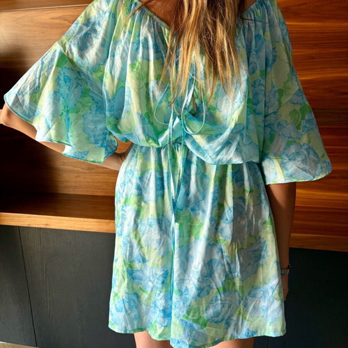 Iraida one-piece satin romper like new, one size with elastic waist