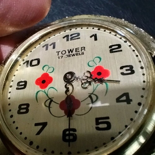 Swiss pocket watch used, mechanical, gold plated